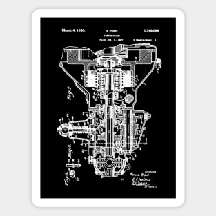 Henry Ford Transmission Patent White Magnet